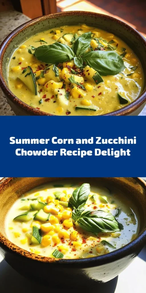 Brighten your summer days with this refreshing Sunshine in a Bowl: Summer Corn and Zucchini Chowder! Loaded with fresh corn, zucchini, and creamy coconut milk, this delightful dish is bursting with flavor. It’s quick to prepare in just 35 minutes and perfect for a light meal. Sauté your veggies, combine them with herbs, and blend for a creamy texture. Garnish with fresh basil or parsley, and enjoy a bowl of sunshine! Ideal for warm days or anyone craving a taste of summer.
